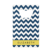 Navy Blue Zigzag, Navy Blue Chevron, Votre nom (Dos)