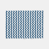 Navy Blue Zigzag Stripes Chevron Pattern Fleece Deken (Voorkant (Horizontaal))