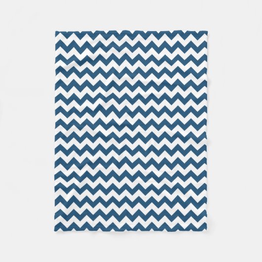 Navy Blue Zigzag Stripes Chevron Pattern Fleece Deken (Voorkant)