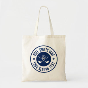 Navy BlueGolf Theme Club Naam Tote Bag