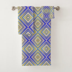 Navy Blues Alternative Diamond Pattern Bad Handdoek