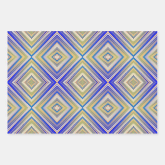 Navy Blues Alternative Diamond Pattern Inpakpapier Vel (Voorkant 2)