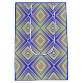 Navy Blues Alternative Diamond Pattern Medium Cadeauzakje (Achterkant)