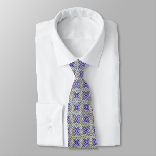 Navy Blues Alternative Diamond Pattern Stropdas (Gebonden)