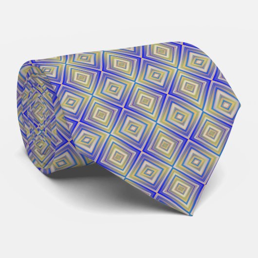 Navy Blues Alternative Diamond Pattern Stropdas (Opgerold)