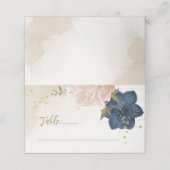 Navy Blush Bloemen Groene bladeren (Buitenkant ongevouwen)