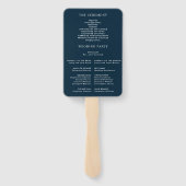 Navy Blush Bloemenkrans Trouwprogramma Hand Fan Handwaaier (Achterkant)