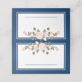 Navy & Blush Floral - Folded Place Card (Buitenkant ongevouwen)
