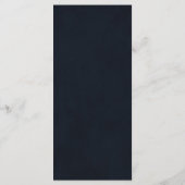 Navy Blush Floral Gold Calligraphy Dinner Menu (Achterkant)