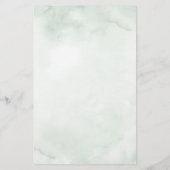 Navy Blush Floral Greenery Menu Mariage géométriqu (Dos)