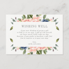 Navy Blush Gift Registry of Wishing Well Kaart #NB
