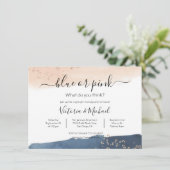 Navy Blush Gold Bébé Reveal Douche invitation (Debout devant)