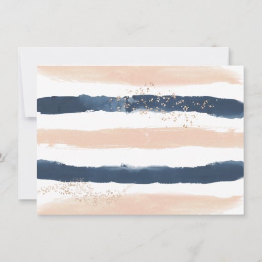 Navy Blush Gold Bébé Reveal Douche invitation (Dos)