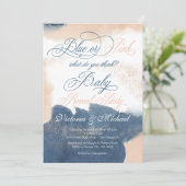 Navy Blush Gold Bébé Reveal Douche invitation (Debout devant)