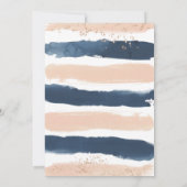 Navy Blush Goud Baby shower Kaart (Achterkant)