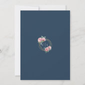 Navy Blush Peony Eucalyptus Wedding Invitation (Dos)