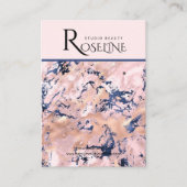 Navy Blush roze goud marmer sieraden display Visitekaartje (Voorkant)