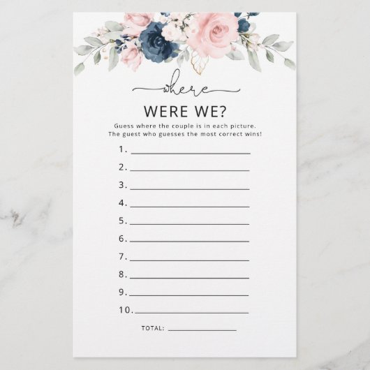 Navy blush roze Waar waren we vrijgezellenfeest? (Voorkant)