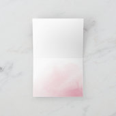 Navy blush rustiek bloemenkalligrafie dank u bedankkaart (Binnen)