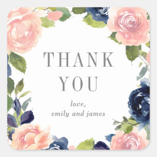 Navy Blush Wedding Favor Stickers #NBC