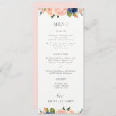 Navy Blush Wedding Menu Kaart #NBC (Voorkant / Achterkant)