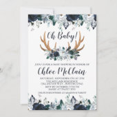 Navy Boho Baby shower Invitation Baby Boy Kaart (Voorkant)