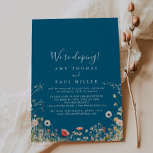Navy Boho Wildflower Elopement Receptie