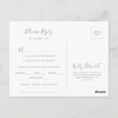 Navy Boho Wildflower Menu Keuze RSVP Briefkaart (Achterkant)