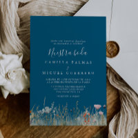 Navy Boho Wildflower Nuestra Boda Bruiloft