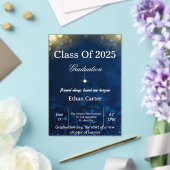 Navy Bokeh Graduation Invitation Acryl Uitnodigingen (Insitu (Huwelijk))