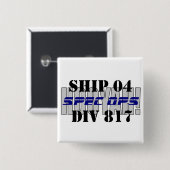 Navy Bootcamp Afstuderen Vierkante Button 5,1 Cm (Voorkant /achterkant)