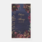 Navy Bordeaux Wedding Servet (Voorkant)