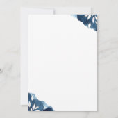 Navy Botanical Wedding Invitation Kaart (Achterkant)