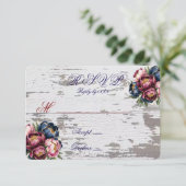 Navy Bourgogne Blush Rose Paonée Or Mariage RSVP  (Debout devant)