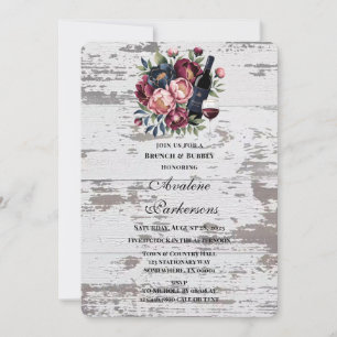 Navy Bourgogne Roze Pioenhout Brunch & Bubbly Kaart