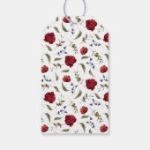 Navy Bourgondië Floral bruiloft dank u Cadeaulabel (Achterkant)
