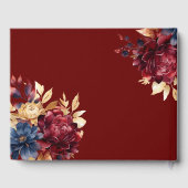 Navy Bourgondische herfst bruiloft Gastenboek (Achterkant)