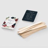 Navy Bourgondische Herfst Floral krans bruiloft Handwaaier (Niet-gemonteerd)