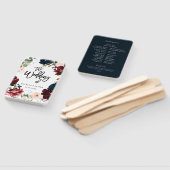 Navy Bourgondische Herfst Floral krans bruiloft Handwaaier (Niet-gemonteerd)