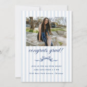 Navy Bow Graduation Open House Party Invitation (Dos)