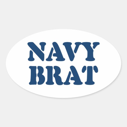 NAVY BRAT OVALE STICKER (Voorkant)