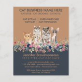 Navy Brown Cute Pet Cats Flyer (Achterkant)