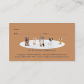 Navy Brown Pet Appointment Dogs Visitekaartje (Achterkant)