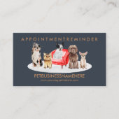 Navy Brown Pet Appointment Dogs Visitekaartje (Voorkant)