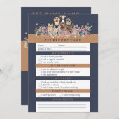 Navy Brown Pet Report Design Notitiekaartje (Voorkant / Achterkant)