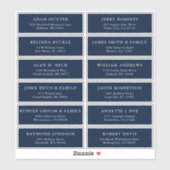  Navy bruiloft gast adres sticker (Vel)