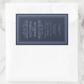 Navy Bruiloft Wijnfles Monogram Favor Labels (Tas)