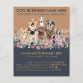 Navy Bruine Hond Zittende Service flyer Huisdier g (Achterkant)