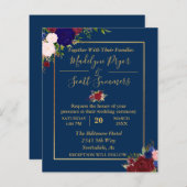 Navy Burgundy Gold Lijst Gold Weddenschap (Voorkant / Achterkant)