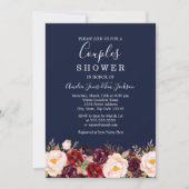 Navy Burgundy Marsala Wedding Couples Shower Kaart (Voorkant)